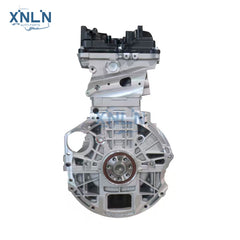 G4KC 2.4L long block engine rear view, flywheel side