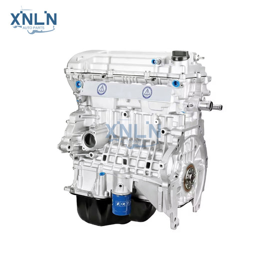1ZZ-FE 1.8L long block engine three-quarter view, oil filter