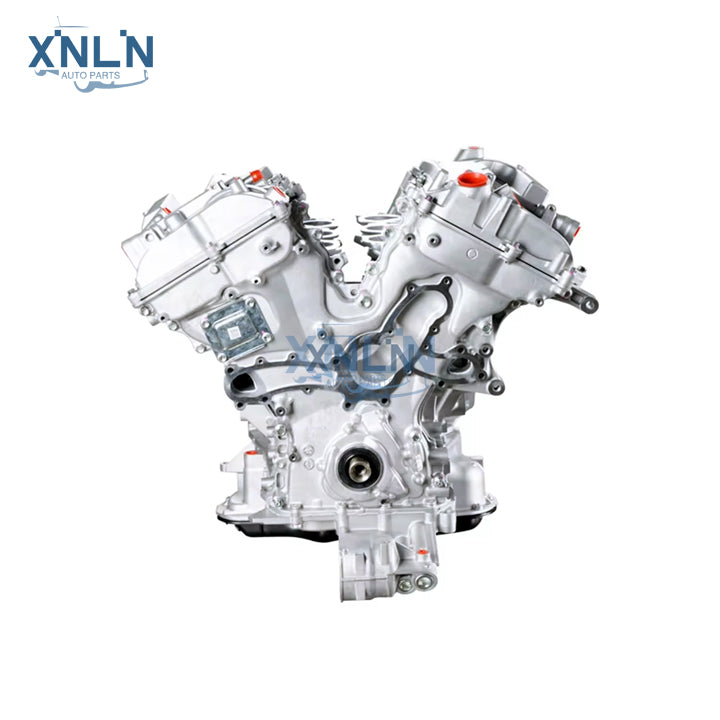 3GR-FE 3.0L long block engine front view, V6 twin banks
