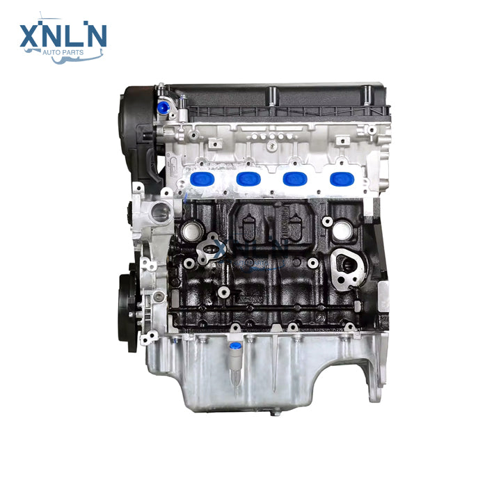 F18D4-2HO 1.8L long block engine side view, blue port caps