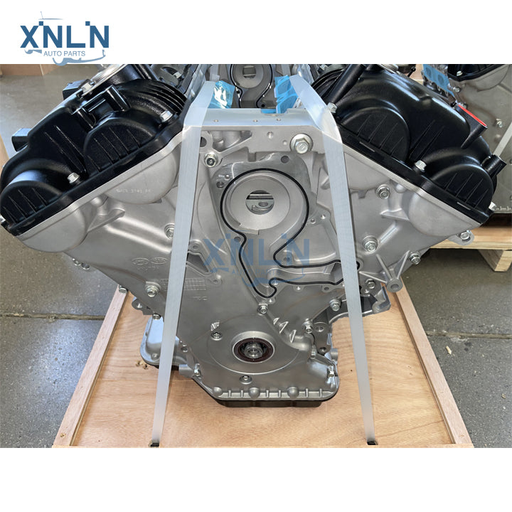 G6DA engine (long block) side view and timing chain cover