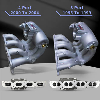 Comparison view of the 3RZ-FE engine long block (4-port vs. 8-port versions)