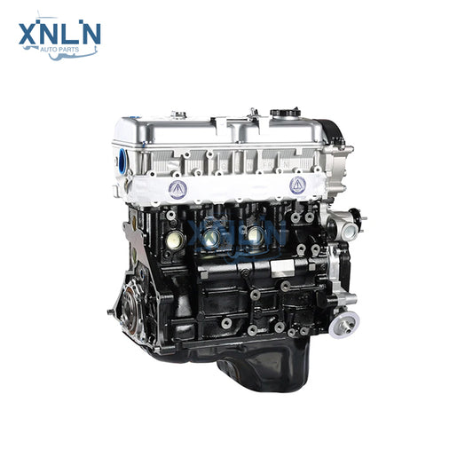 4G64 long block engine three-quarter view, blue-capped ports