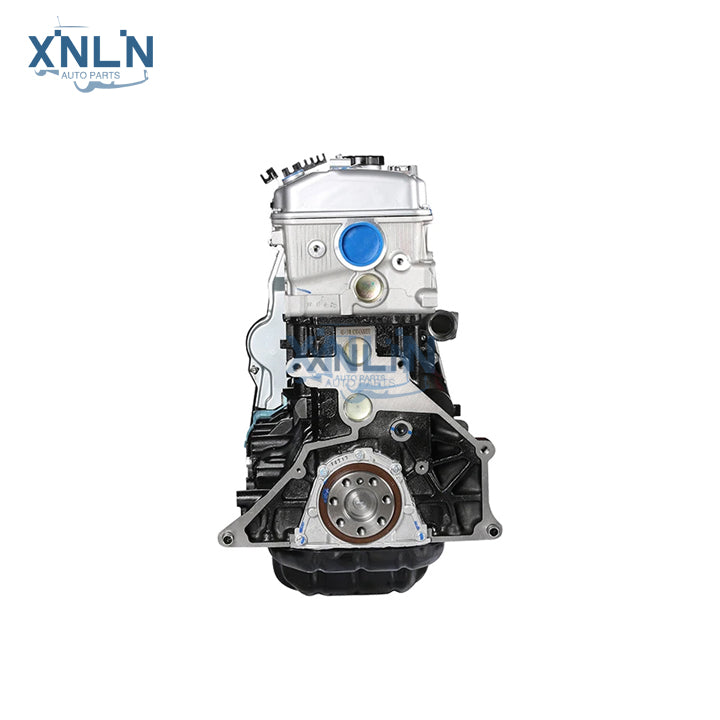 4G64 long block engine rear view, flywheel