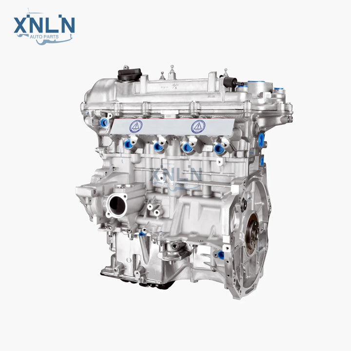 G4FD long block engine rear three-quarter view, flywheel