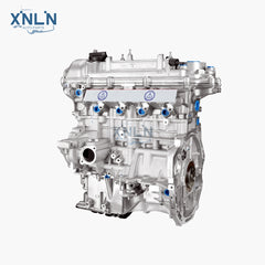 G4FD long block engine rear three-quarter view, flywheel