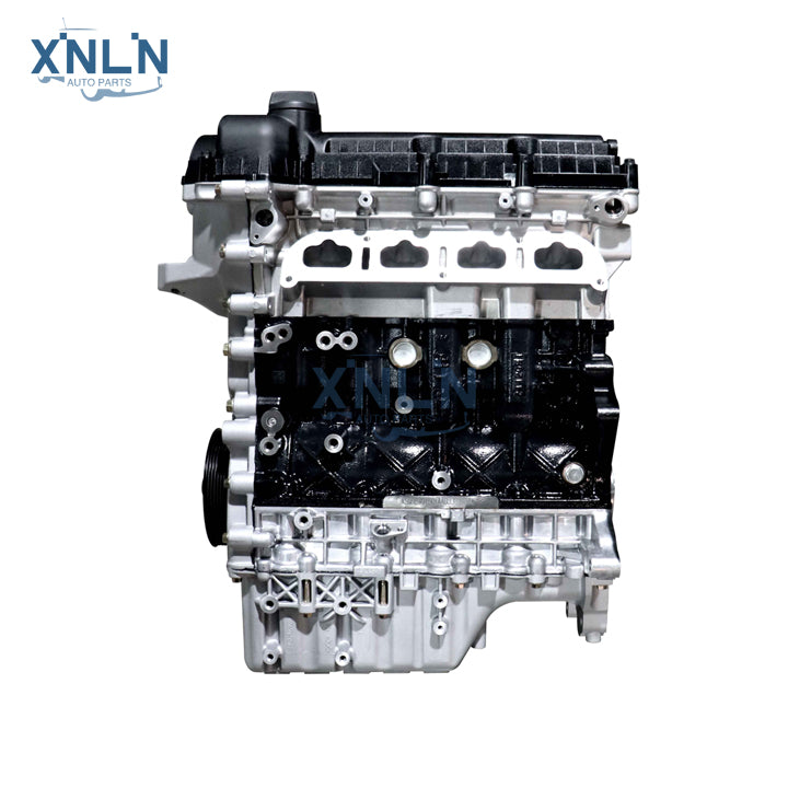 SQRE4G15C 1.5L long block engine side view, crank pulley