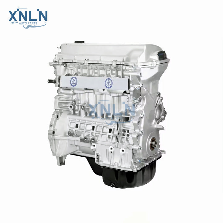 1ZZ-FE 1.8L long block engine three-quarter view, block side