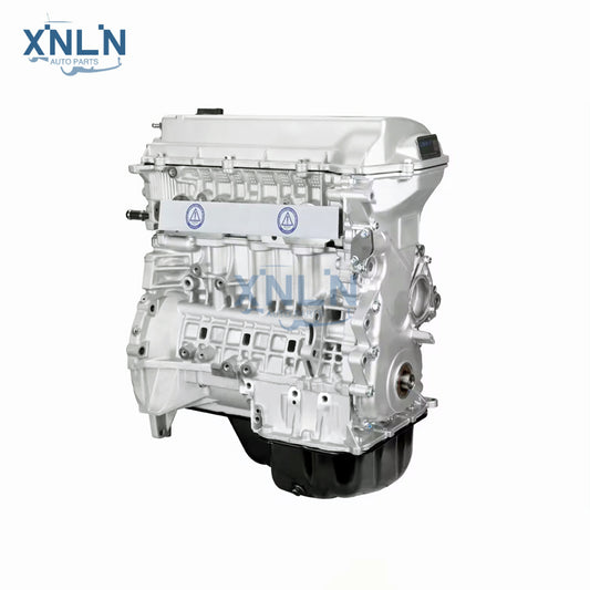 1ZZ-FE 1.8L long block engine three-quarter view, block side