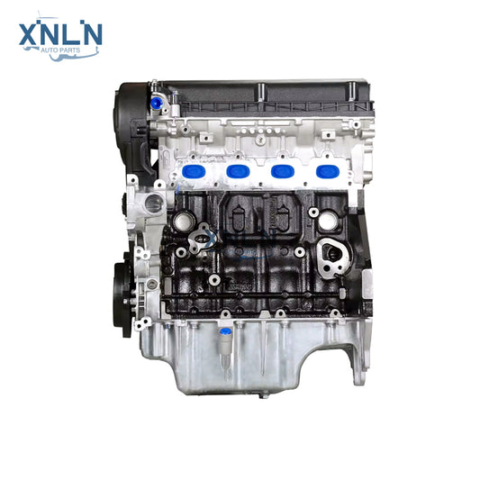 F18D4-2HO 1.8L long block engine side view, blue port caps